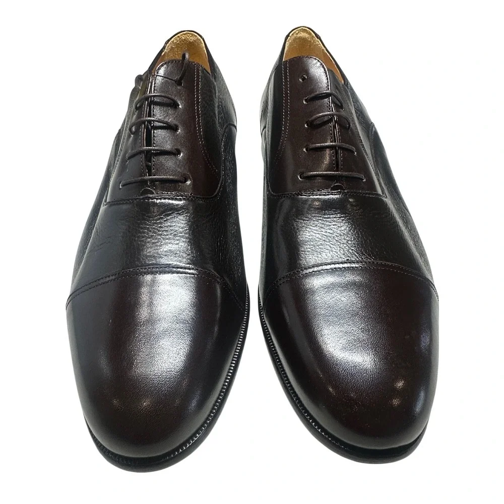 Massimo‎ Emporio Oxford Mens 13 M Brown New Deerskin Leather Cap Toe Dress Shoes